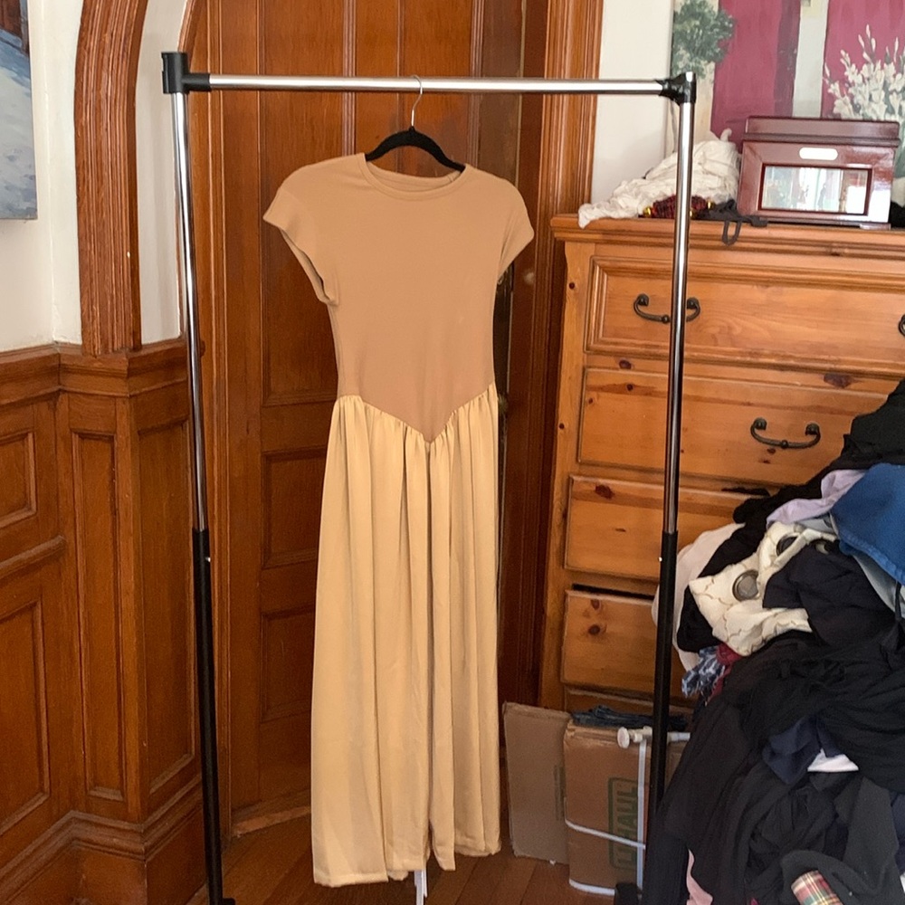 Women maxi dress champagne size S Brand by Ancosti